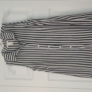 Women shirt H&M button down black and white see-through